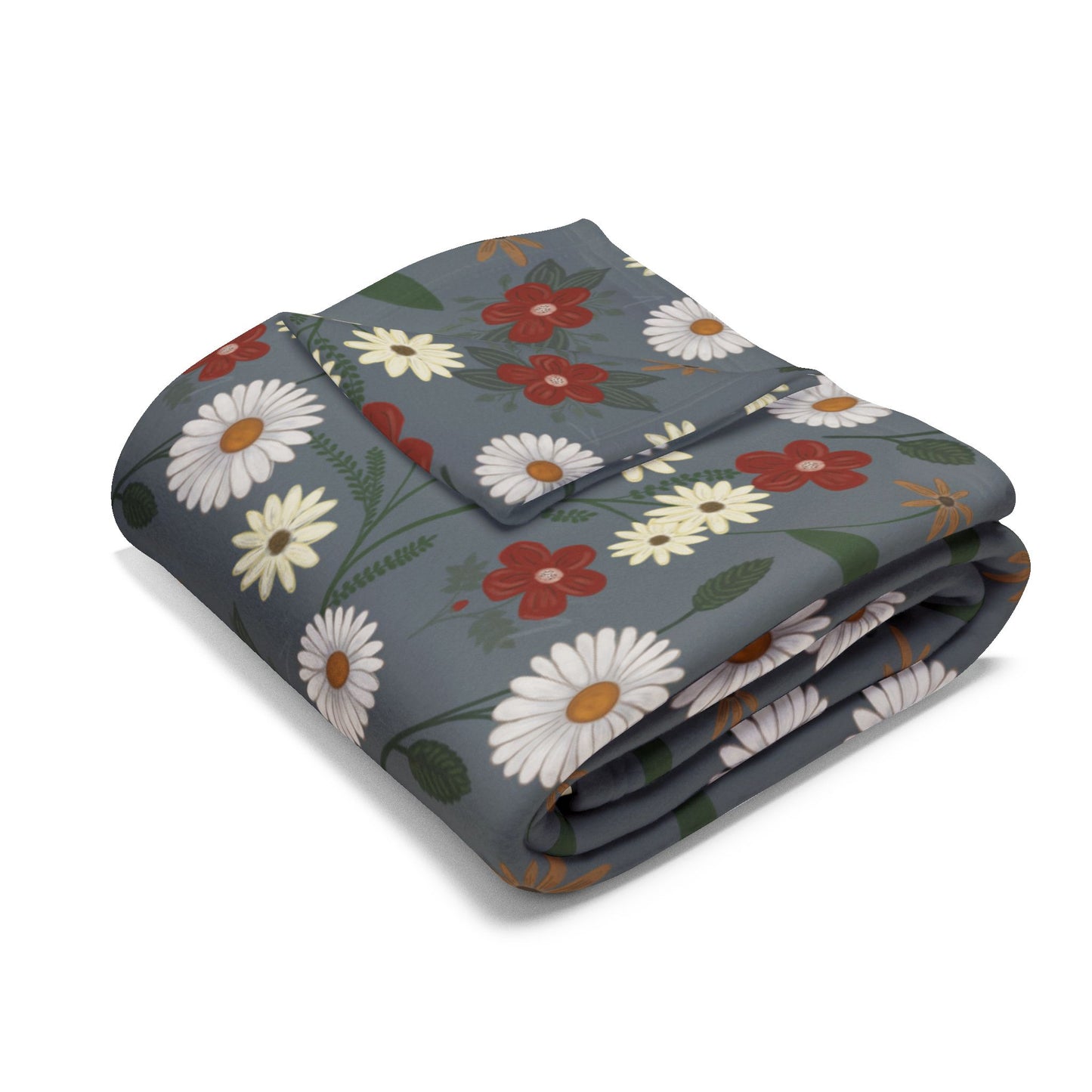 Arctic Fleece Blanket- Daisy Grey